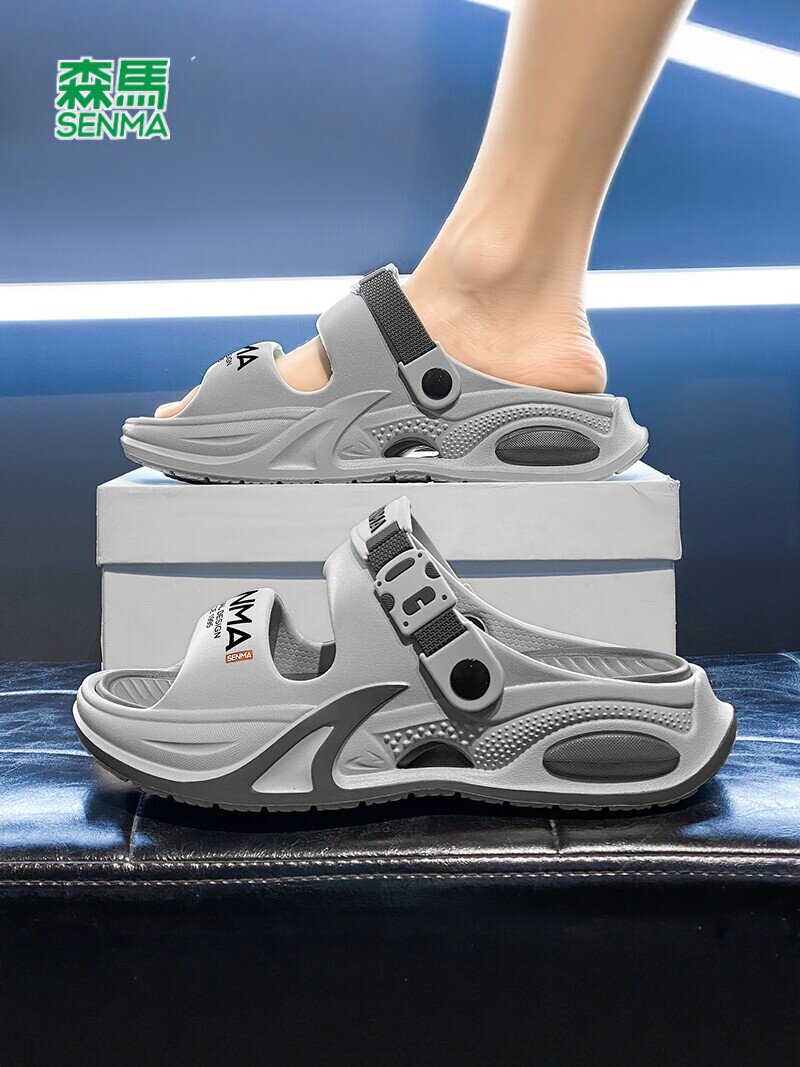 森马拖鞋男2026新款夏季防滑男士运动开车厚底休闲沙滩凉鞋主图