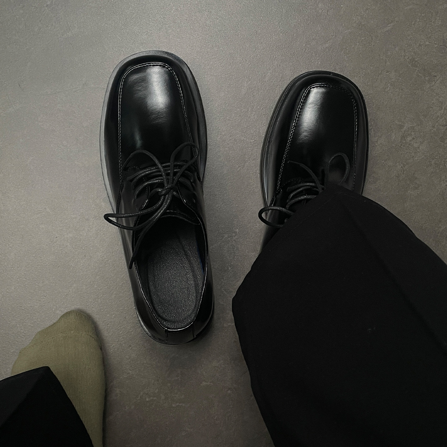 Cleanfit方头德比鞋男款英伦休闲漆皮亮面黑商务通勤结婚新郎皮鞋主图