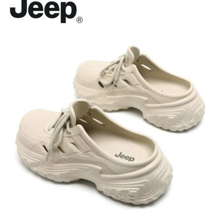 JEEP/吉普包头拖男夏厚底防滑外穿休闲凉拖户外简约潮流穆勒拖鞋