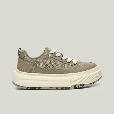 HauttonJeans厚底网面布鞋男款2026新款复古透气帆布板鞋男运动鞋