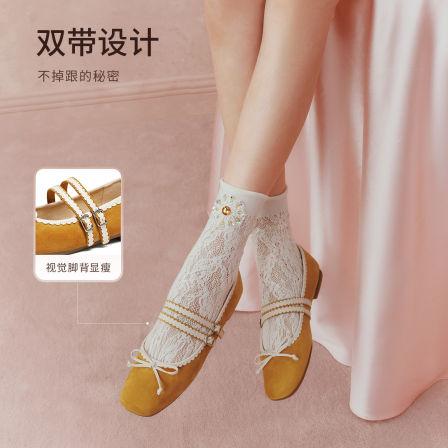 【直播下架】TATA他她羊皮平底浅口单鞋芭蕾舞玛丽珍