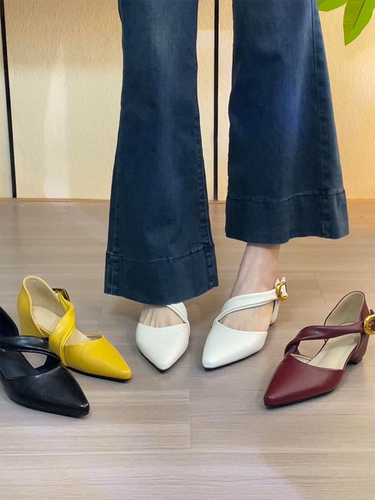 羊皮版~优雅风温婉气质玛丽珍鞋女韩系复古百搭配裙子不累脚凉鞋主图