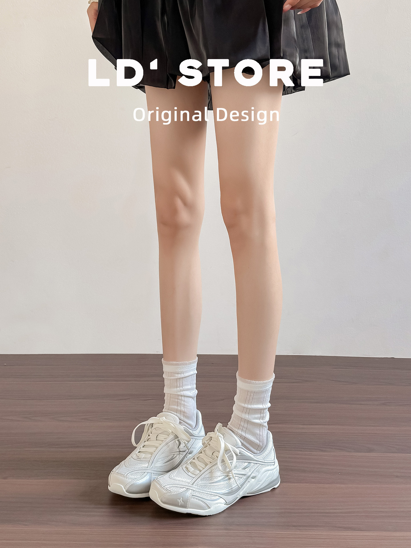 真皮~厚底德训鞋女2026春夏网面透气赛车鞋内增高休闲运动阿甘鞋主图