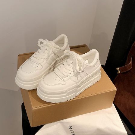 3.13小榴莲【跑单限购】跟6cm厚底小白鞋5601-1 H809