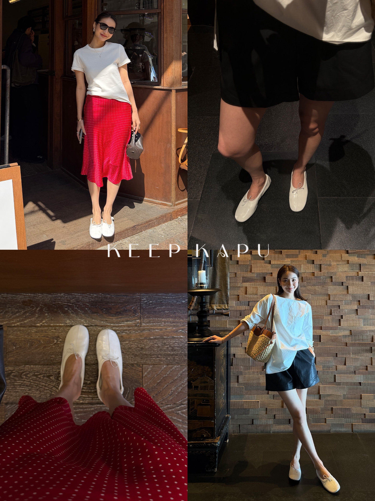 靠谱KEEP KAPU【小芭蕾】法式浅口牛皮平底鞋蝴蝶结绑带单鞋女春主图