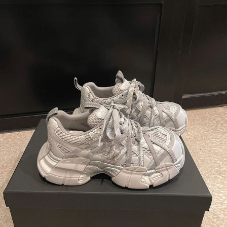 LOFTIME2026SPR62新品春夏款6CM轻型减震厚底内增高网布老爹鞋