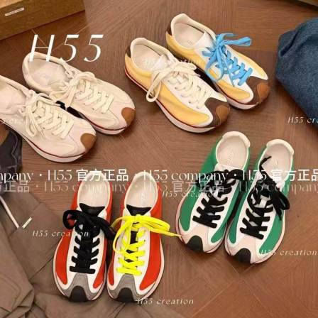 H55女鞋伊甸园2026春季新款春日版百搭撞色复古百搭缤纷华夫鞋