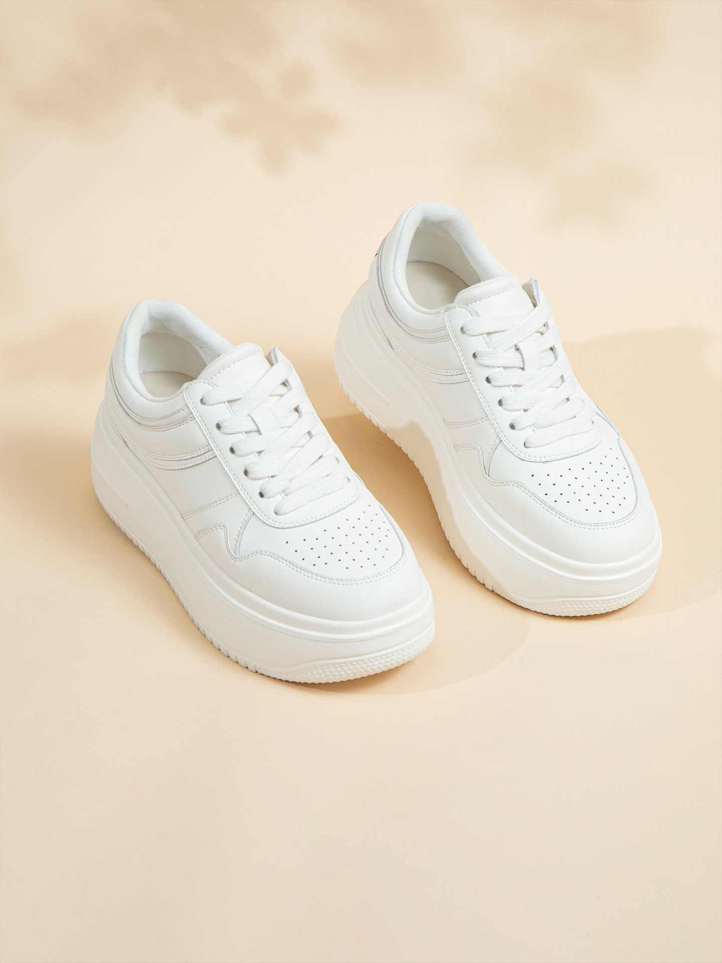 赵大喜|jennie小白鞋|二层牛皮/猪皮垫脚 巨软不累脚厚底 休闲主图