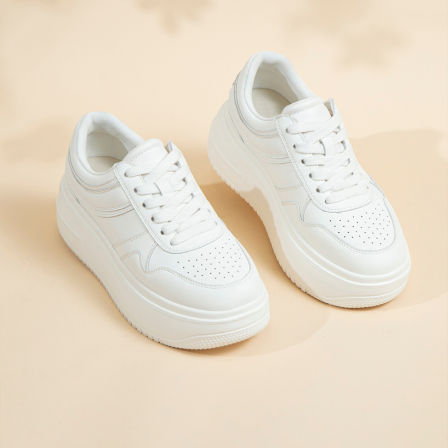 赵大喜|jennie小白鞋|二层牛皮/猪皮垫脚 巨软不累脚厚底 休闲