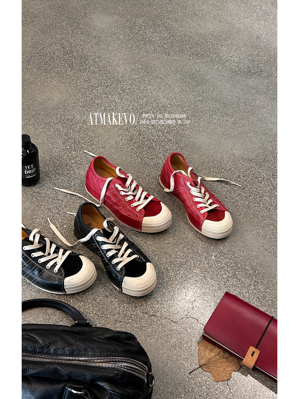 吕小布 | 意大利A级打蜡马皮板鞋圆头减龄做旧内增高休闲饼干鞋女主图