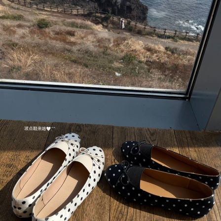 十三忻 小小芭蕾鞋4.0 獨家缎面波点+配色橡筋复合加厚乳胶芭蕾鞋