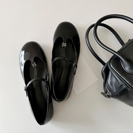 羊皮版~法式甜美时尚小众圆头玛丽珍鞋女日常通勤不累脚芭蕾单鞋