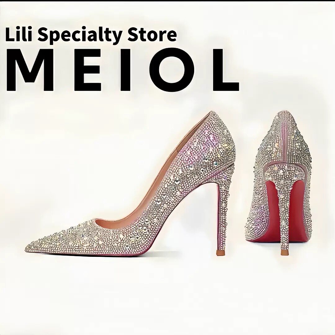 3.11小榴莲【跑单限购】羊皮垫水钻气质小众高跟鞋1122 H809主图