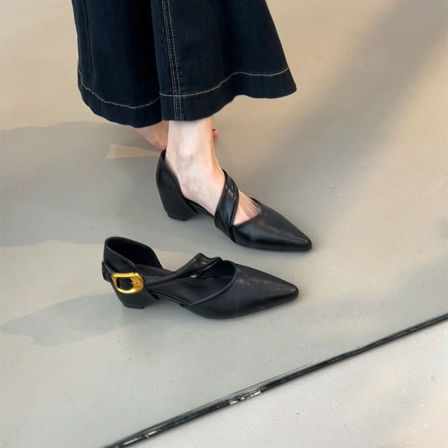 羊皮版~时尚感通勤文艺小众复古玛丽珍鞋女温婉气质中空显瘦单鞋