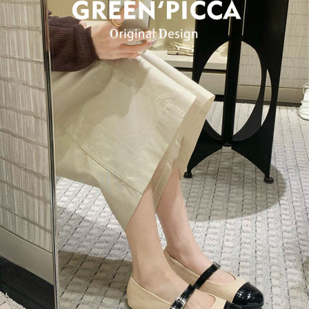 法式气质玛丽珍鞋女2026春季新款针织拼接一字带浅口平底芭蕾单鞋