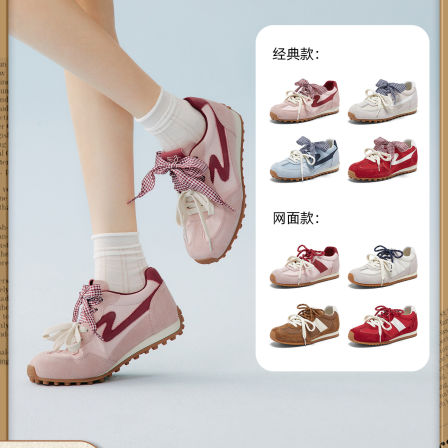 【38大促时尚节】百思图厚底德训鞋蝴蝶结运动女休闲鞋A3901BM6Z