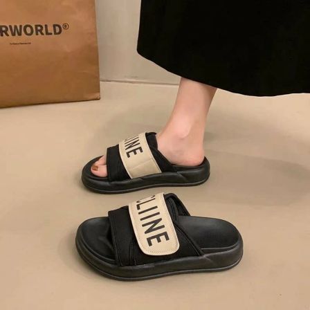 绝美厚底增高凉拖鞋女夏外穿百搭配裙子2026新款法式平底拖鞋女款