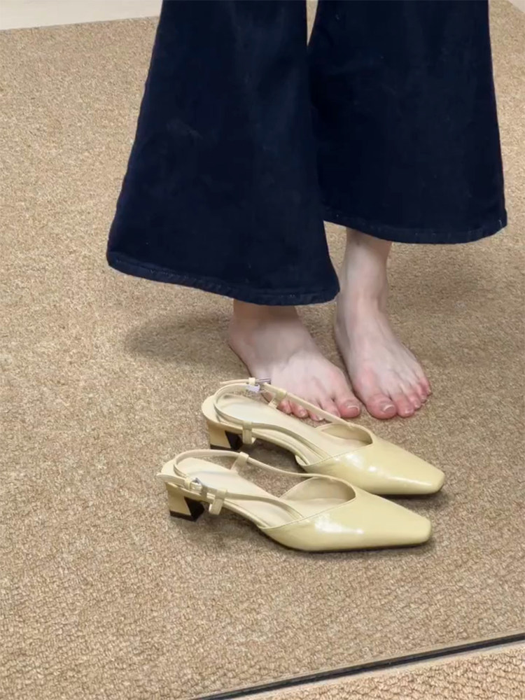 羊皮版~温柔风优雅气质显瘦百搭包头凉鞋女休闲简约通勤外穿凉鞋主图