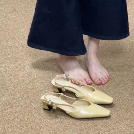 羊皮版~温柔风优雅气质显瘦百搭包头凉鞋女休闲简约通勤外穿凉鞋