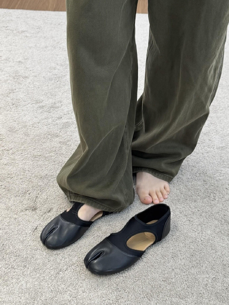 羊皮版~小众镂空分趾时尚小皮鞋女通勤气质舒适显瘦百搭玛丽珍鞋主图