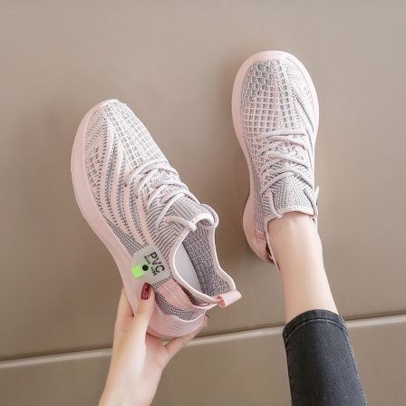 椰子女鞋运动鞋2026新款爆款春季网面透气网鞋休闲飞织软底跑步鞋