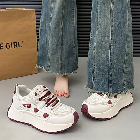 女鞋网面运动鞋春秋2026新款透气爆款软底跑步鞋不累脚阿甘老爹鞋