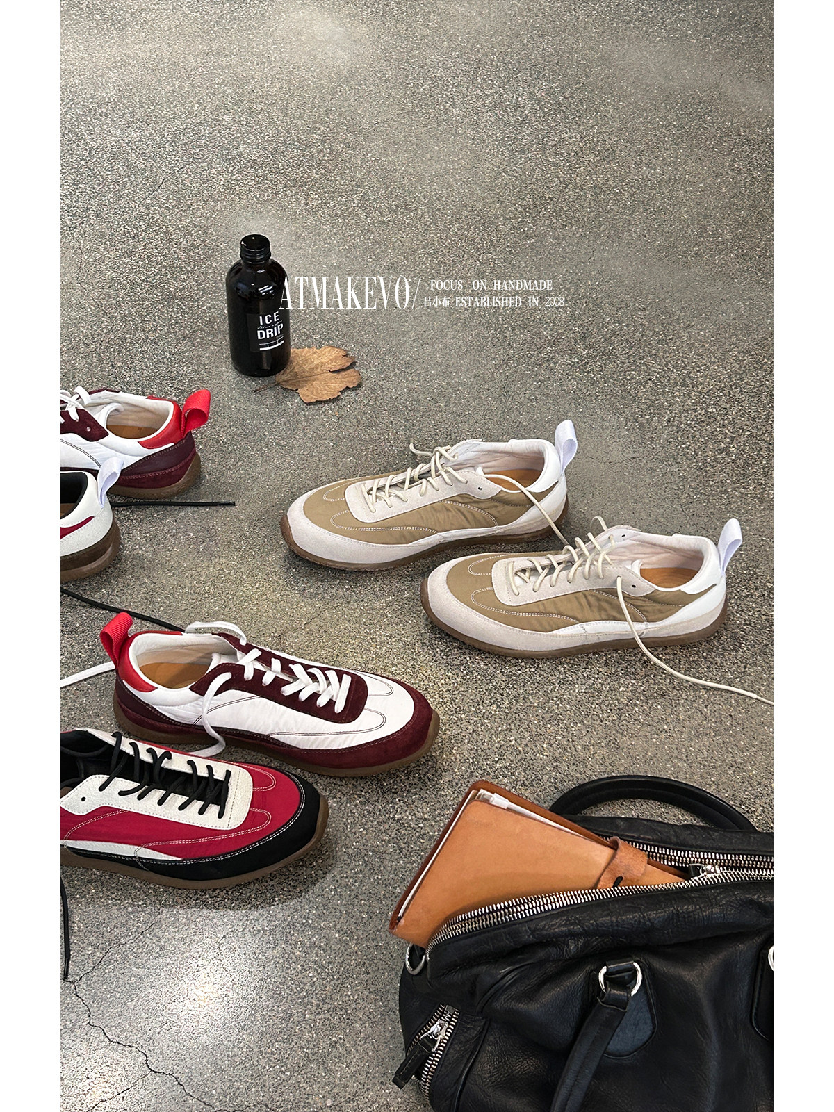 吕小布 | 昆家德训运动鞋 春夏透气真皮复古户外薄底跑鞋休闲鞋女主图