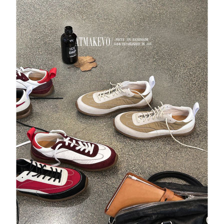 吕小布 | 昆家德训运动鞋 春夏透气真皮复古户外薄底跑鞋休闲鞋女