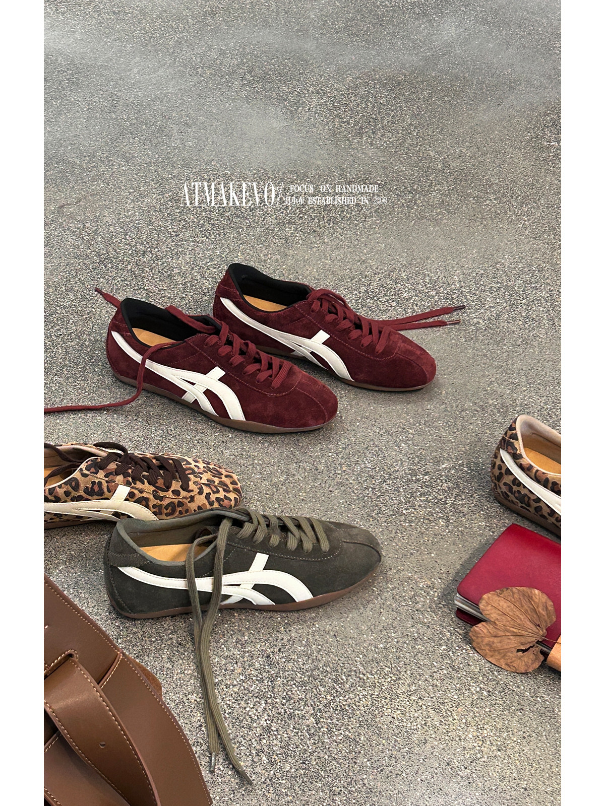 吕小布 | 老钱复古软底德训 休闲跑步鞋户外运动真皮薄底休闲鞋女主图