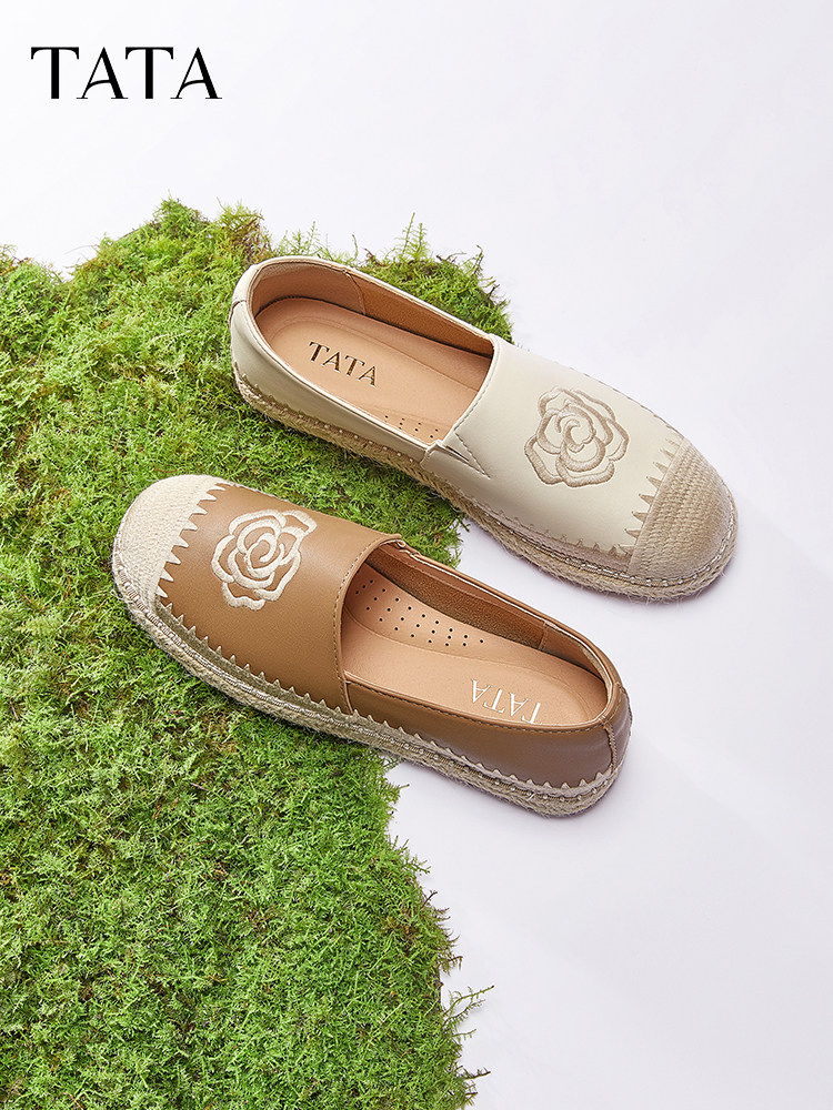 【K姐推荐】TATA他她女鞋渔夫鞋春时尚休闲鞋透气平底鞋子主图