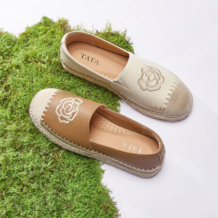 【K姐推荐】TATA他她女鞋渔夫鞋春时尚休闲鞋透气平底鞋子