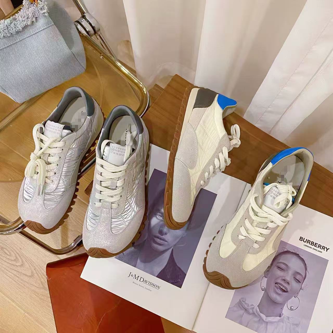 VK定制 韩版真皮时尚休闲运动鞋女主图