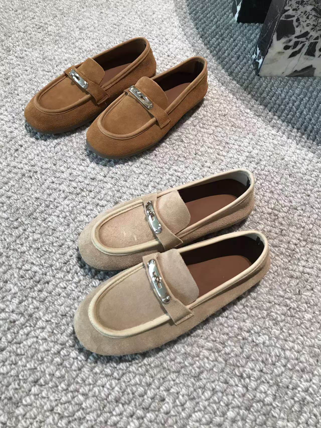 ANCHUDSS~调性乐福鞋！ 头层牛皮羊皮休闲一脚蹬豆豆鞋主图