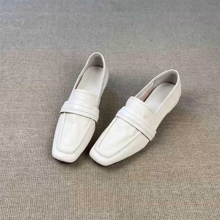 羊皮版~韩式复古通勤百搭不累脚外穿乐福鞋女休闲简约舒适小皮鞋