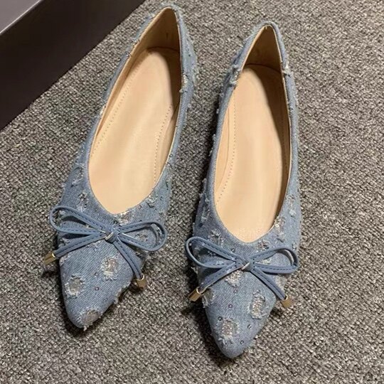 3.7小榴莲【跑单限购】蝴蝶结尖头单鞋373-52 H809主图