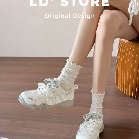 7CM内增高~真皮芭蕾德训鞋女2026春新款厚底休闲运动鞋复古阿甘鞋