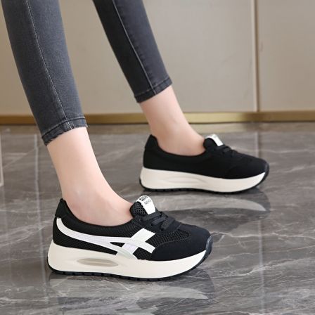 踩屎感布鞋女2026新款春季网面透气软底不累脚黑色工作运动休闲鞋