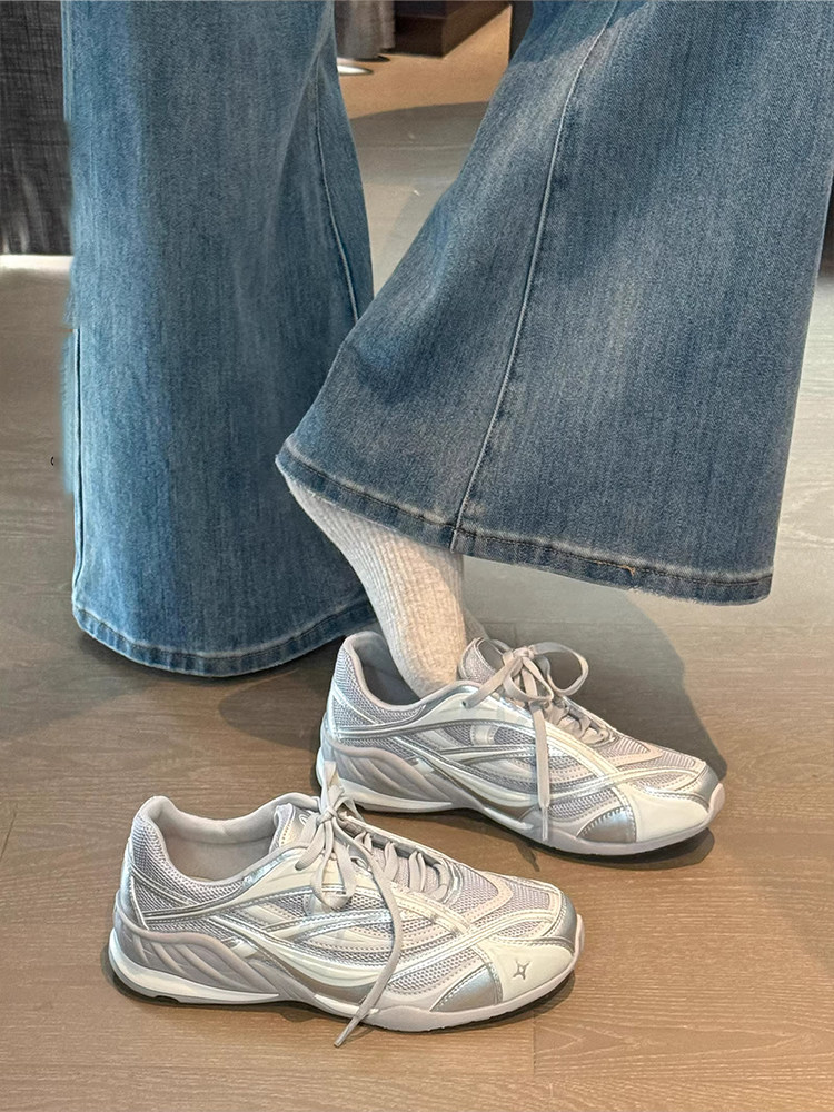 厚底网面透气德训鞋女2026新款春季软底轻便鞋子赛车鞋休闲运动鞋主图