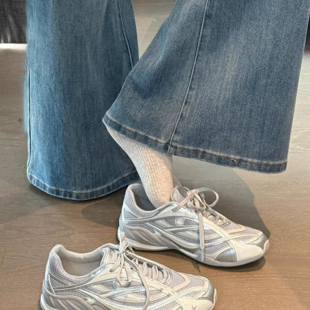 厚底网面透气德训鞋女2026新款春季软底轻便鞋子赛车鞋休闲运动鞋