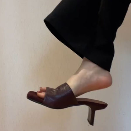 羊皮版~休闲极简时尚复古外穿高跟鞋女法式方头气质百搭露趾凉拖