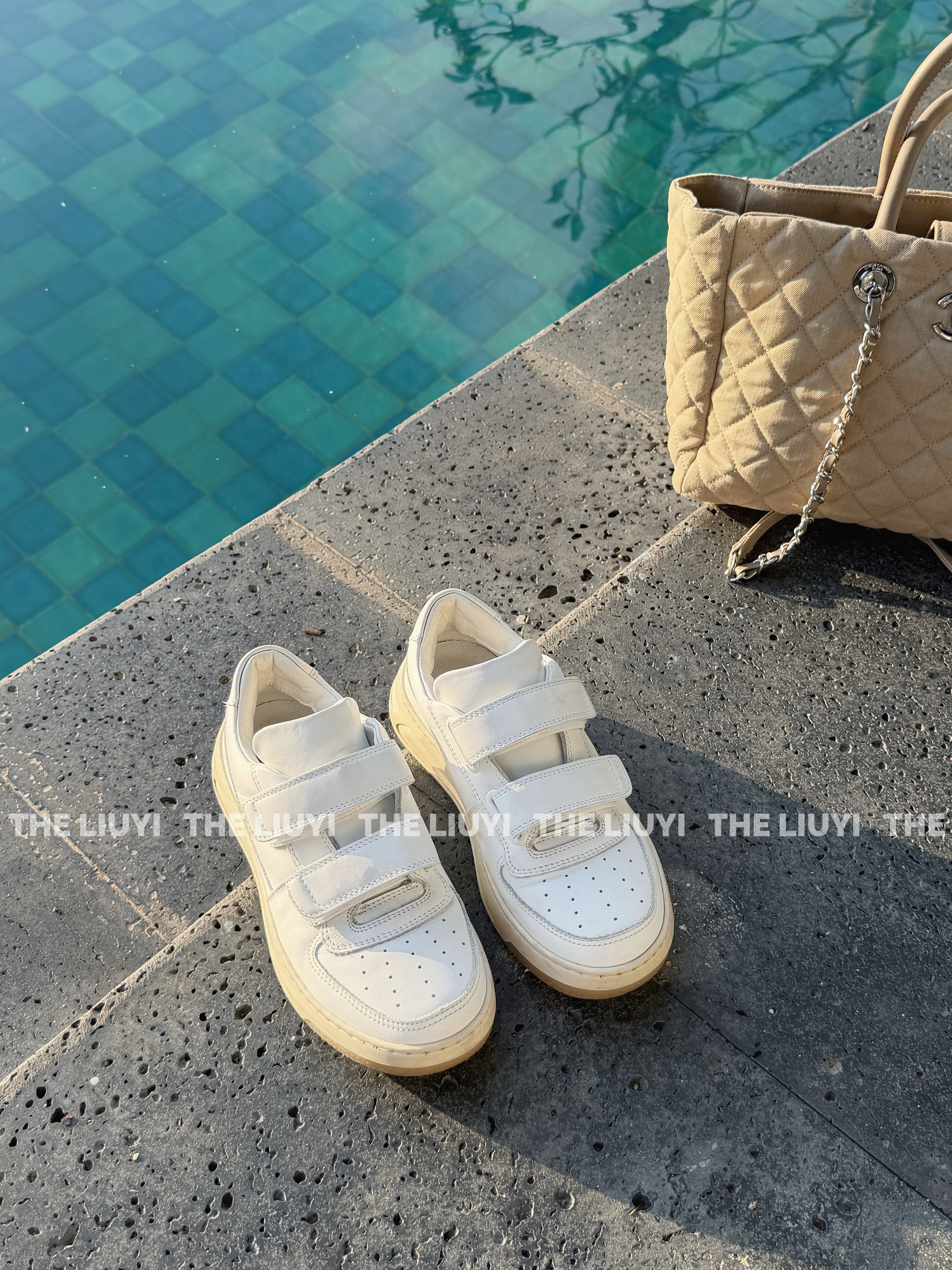 【LIUYI】真皮魔术贴增高4.5cm小白鞋休闲板鞋3005主图