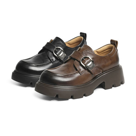 【所有女生直播间】红蜻蜓抓皱乐福鞋女小皮鞋厚底英伦风女单鞋子