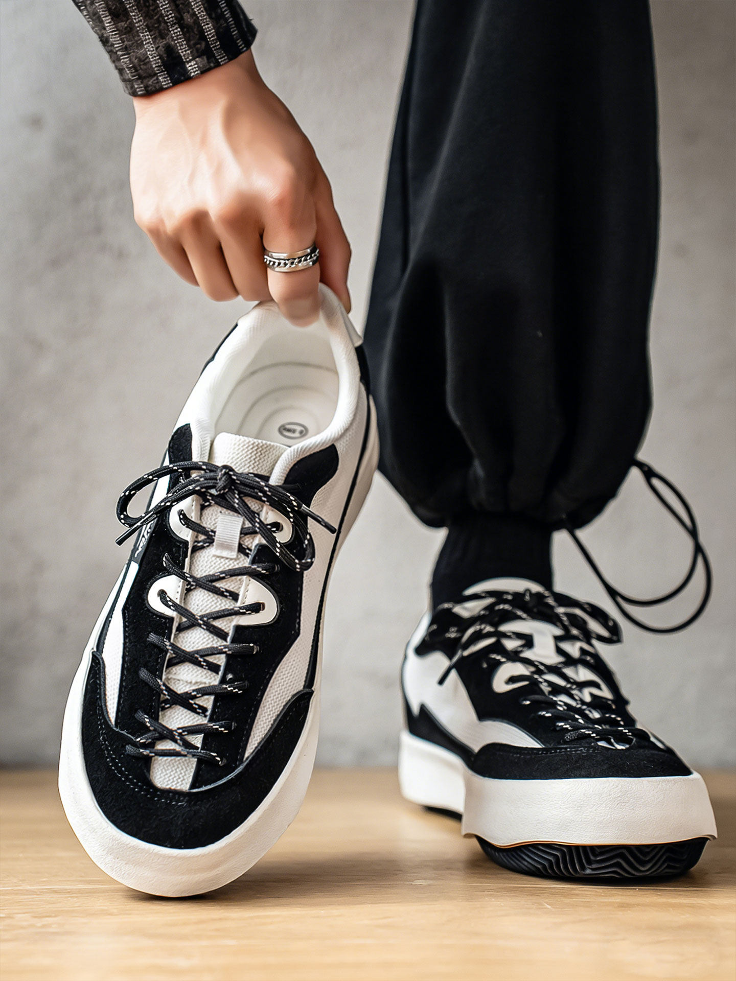 男生鞋子男潮鞋百搭青少年厚底增高鞋男夏天透气网面男士休闲板鞋主图