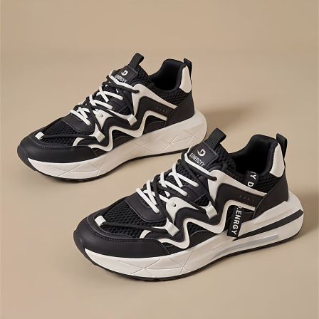 男鞋2026新款春季网面爆款百搭休闲鞋厚底增高男士运动跑步老爹鞋