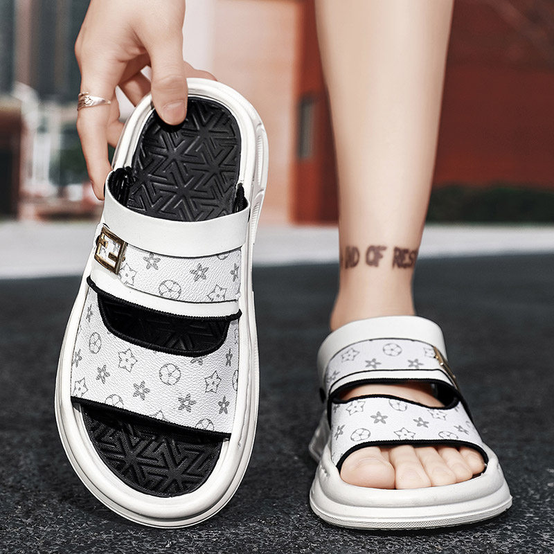 潮牌拖鞋男2026新款夏季外穿沙滩运动青少年防滑防臭软底越南凉鞋主图