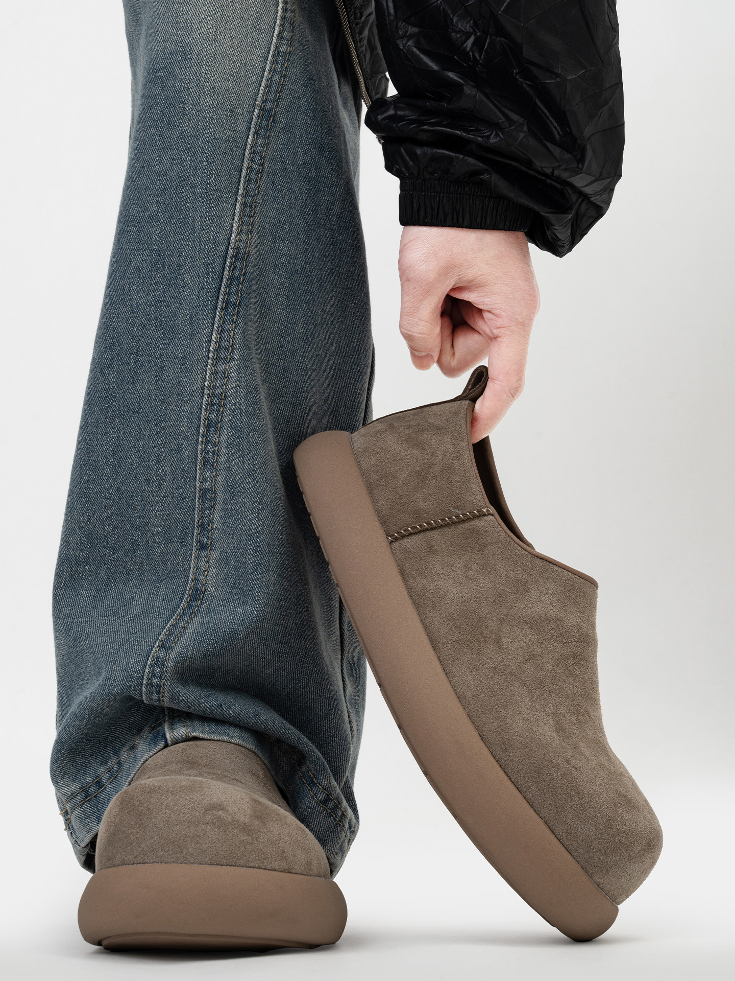 厚底全包小土豆勃肯鞋男复古增高大头乐福鞋户外休闲一脚蹬懒人鞋主图