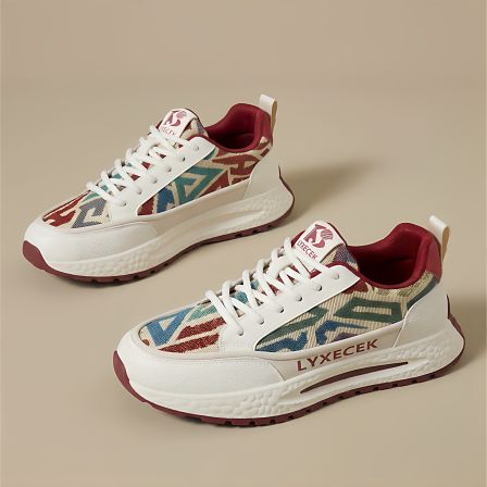 男鞋2026新款春季爆款网面休闲男士厚底老爹鞋学生户外跑步运动鞋