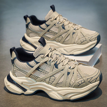 男鞋2026新款春季爆款运动青少年休闲旅游学生厚底内增高老爹潮鞋