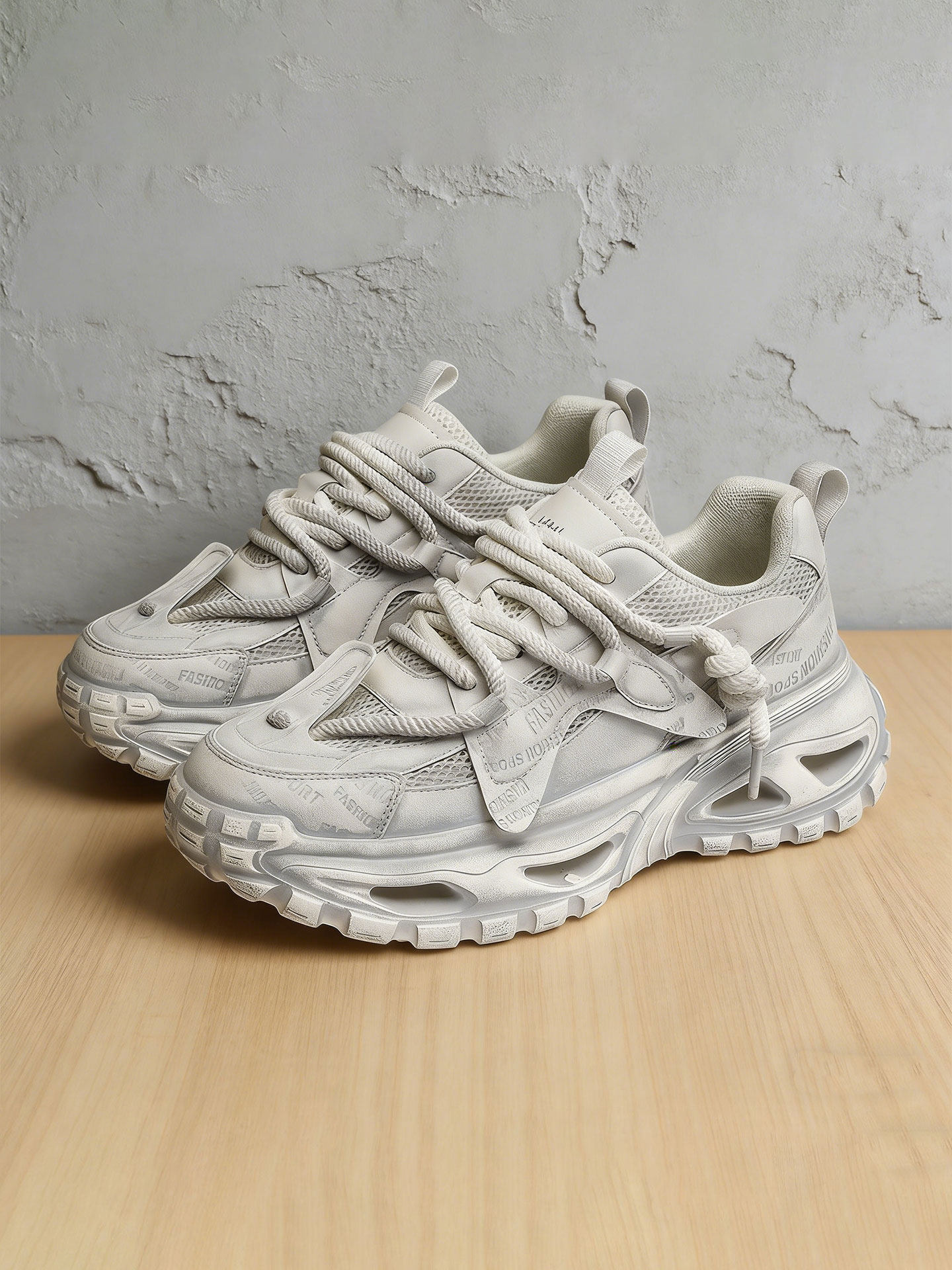 2026年爆款男鞋高级感做旧老爹鞋男士潮流运动休闲百搭增高厚底鞋主图