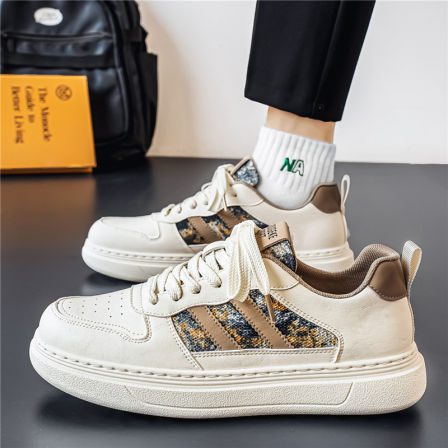 鞋子男鞋春季百搭休闲小众设计感平底板鞋青少年防滑运动小白潮鞋